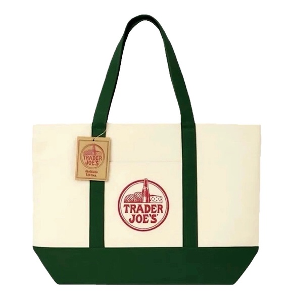 Trader Joe’s Large Green Canvas Tote Bag - Picture 3 of 3